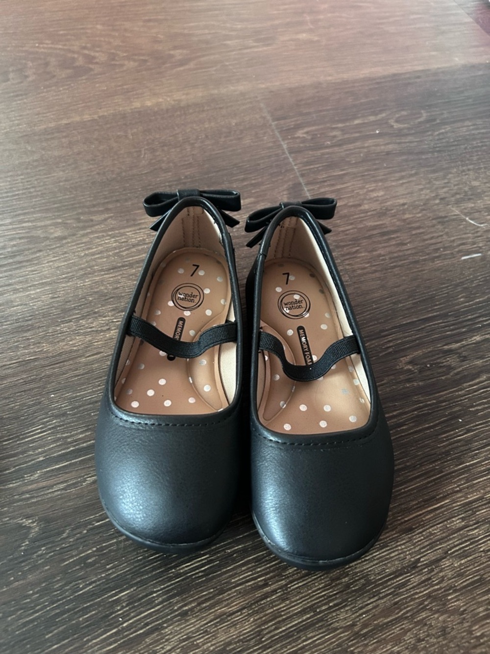 wonder nation Black Girls Mary Jane Dress Shoes with Bow